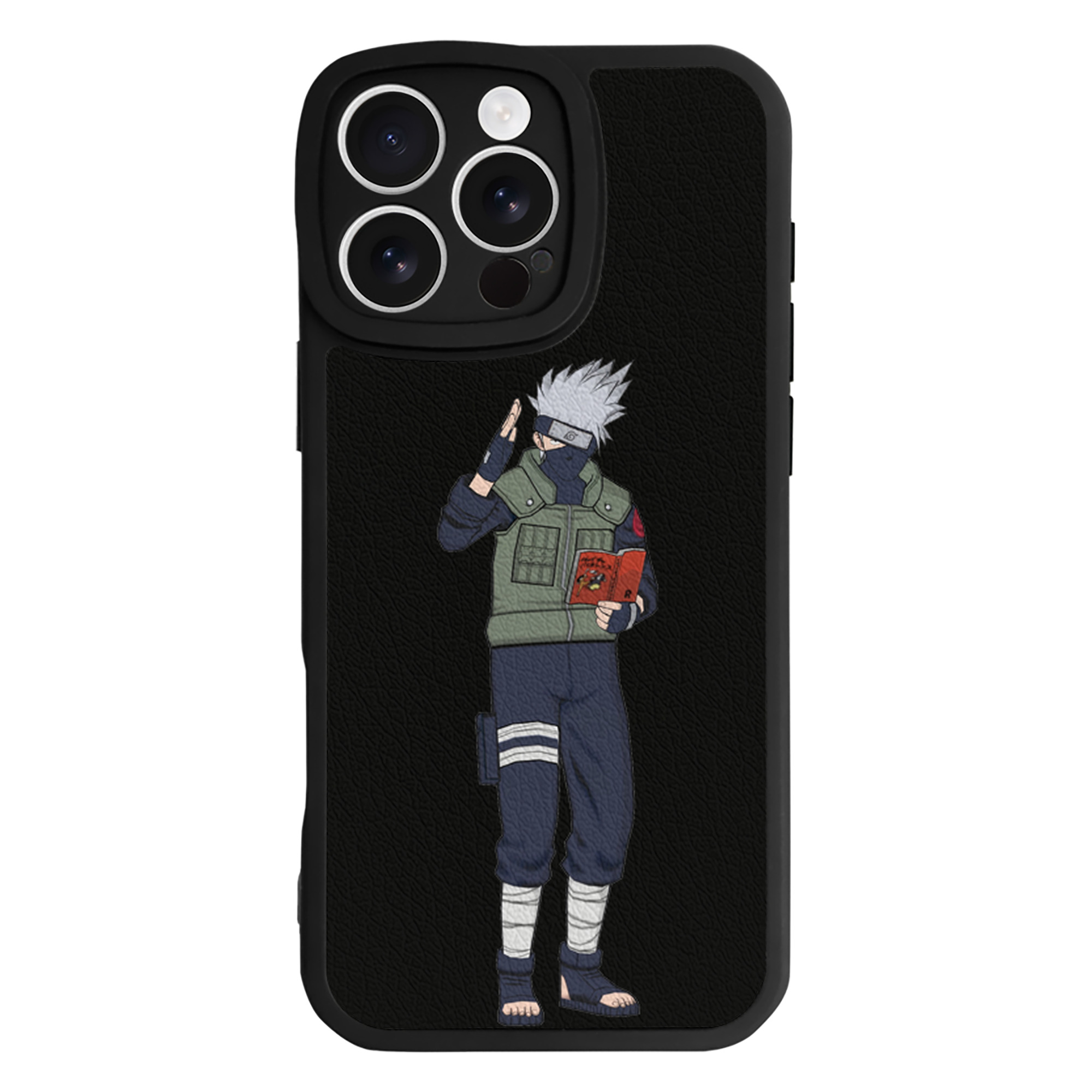 （画像用） NARUTO -ナルト- はたけ カカシ Hatake Kakashi 【iPhone 16シリーズ対応】シリコンスマホケース（レザー調） 材質：シリコン
